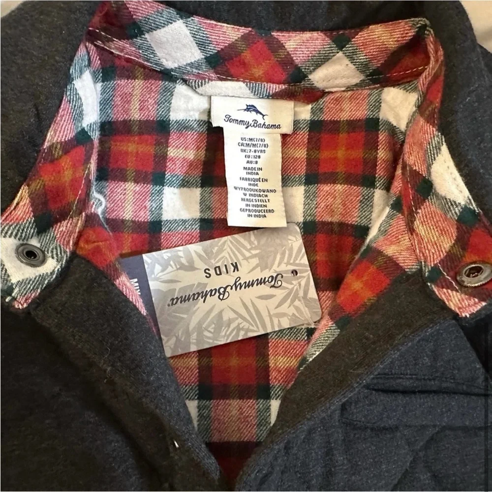Tommy Bahama Quilted Jacket W/ Flannel lining Size Medium Charcoal Gray NWT - Picture 5 of 11